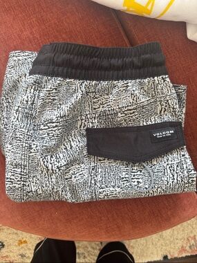 Volcom Black & White Graphic Swim Shorts